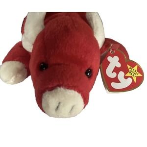 TY Beanie Baby Snort The Bull 1995 Retired Tag Errors Numeric Date, PVC Pellets